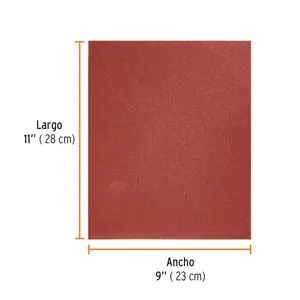 Lija de esmeril roja grano 120 de óxido de aluminio, Truper