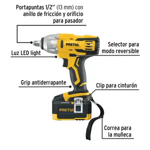 Llave de impacto inalámbrica 1/2