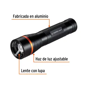 Expert Linterna de aluminio LED Cree 500 lm con 2 pilas D, Truper