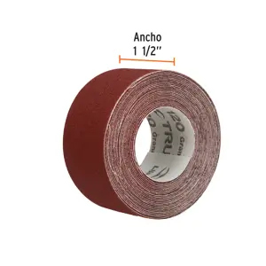 Truper Rollo de 5 m de lija para plomero grano 120 ancho 1-1/2