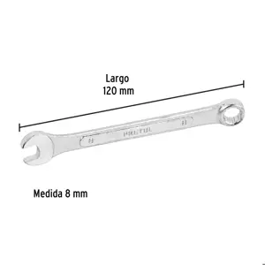 Llave combinada 8 mm x 120 mm de largo, Pretul