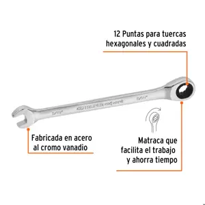 Llave combinada con matraca 5/16