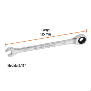 Llave combinada con matraca 5/16