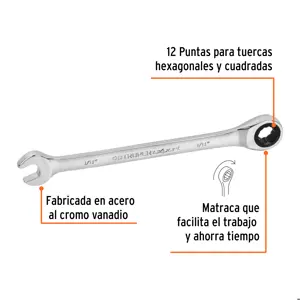 Llave combinada con matraca 3/8