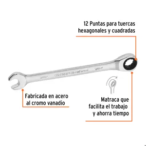 Llave combinada con matraca 7/16