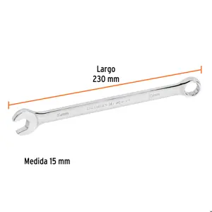 Llave combinada extralarga 15 mm x 230 mm de largo, Expert