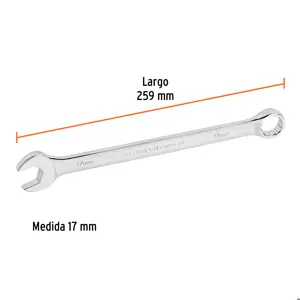 Llave combinada extralarga 17 mm x 259 mm de largo, Expert