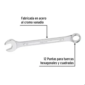 Llave combinada 17 mm x 210 mm de largo, Pretul