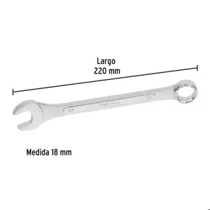 Llave combinada 18 mm x 220 mm de largo, Pretul