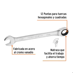 Llave combinada con matraca 18 mm x 230 mm largo, Expert