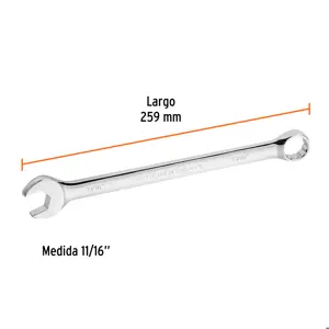 Llave combinada extralarga 11/16