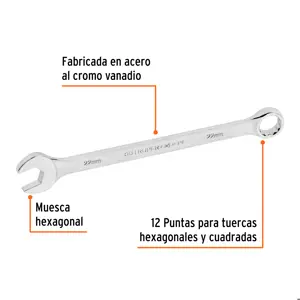 Llave combinada extralarga 22 mm x 316 mm de largo, Expert