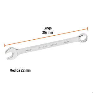 Llave combinada extralarga 22 mm x 316 mm de largo, Expert