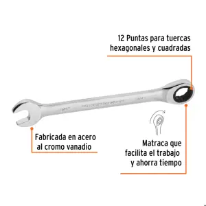 Llave combinada con matraca 3/4