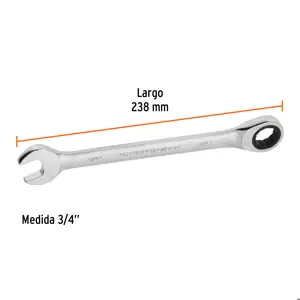 Llave combinada con matraca 3/4