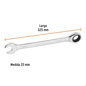 Llave combinada con matraca 25 mm x 325 mm largo, Expert