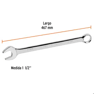 Llave combinada extralarga 1-1/2