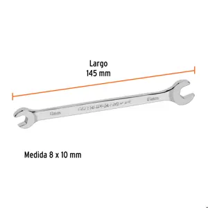 Llave española 8 x 10 x 145 mm de largo, Truper Expert