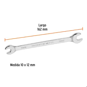 Llave española 10 x 12 x 162 mm de largo, Truper Expert