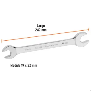 Llave española 19 x 22 x 242 mm de largo, Truper Expert