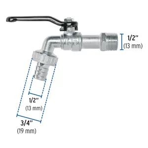 Llave de esfera, de zinc, 110 gr, entrada 1/2