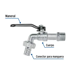 Llave de esfera, de zinc, 110 gr, entrada 1/2