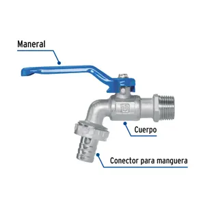 Llave de esfera, de latón, 140 gr, entrada 1/2