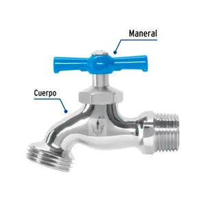 Llave para manguera, de latón cromado, 130 g, 1/2