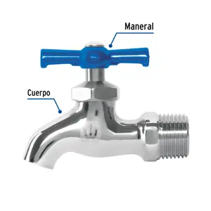 Llave de nariz de latón cromado, 135 g, entrada 1/2