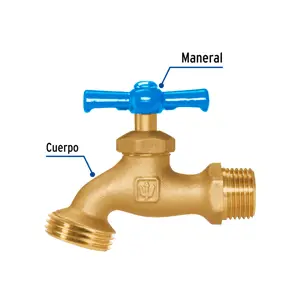 Llave para manguera, de latón, 140 g, entrada 1/2