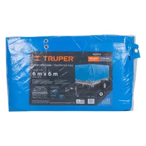 Truper Lona reforzada, 6 x 6 m, azul