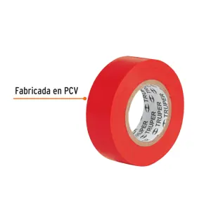 Cinta de aislar de 9 m x 19 mm, roja, Truper