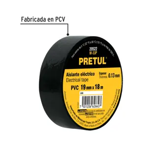 Cinta de aislar de 18 m x 19 mm, negra, Pretul