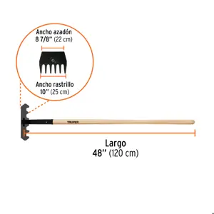 Rastrillo McLeod con mango de madera de 48
