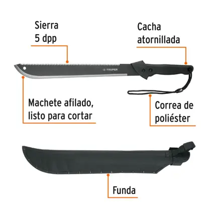 Machete doble filo 18