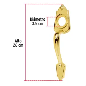 Hermex Chapetón metálico para puerta, acabado latón brillante