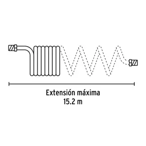 Manguera para compresor, tipo resorte, 15.2m x 1/4