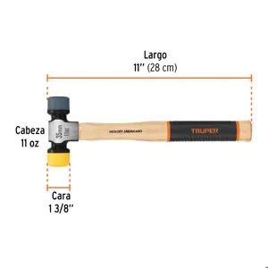 Martillo 35 mm con caras suaves intercambiables, Truper Grip