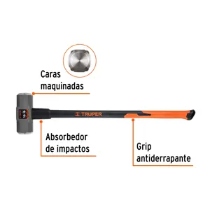 Marro octagonal 16 lb, mango fibra de vidrio 36