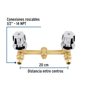 Mezcladora empotrar, 1/4 vuelta, c/manerales, Foset