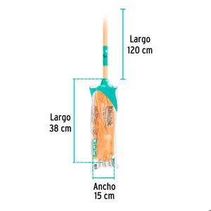 Trapeador de microfibra tipo toalla, bastón 120 cm, KLINTEK