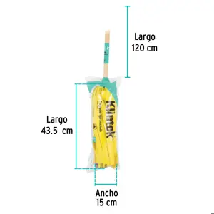 Trapeador de microfibra lisa, bastón de 120 cm, KLINTEK