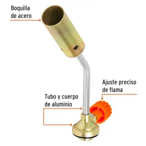 Mechero para lata de gas con válvula roscada, Truper