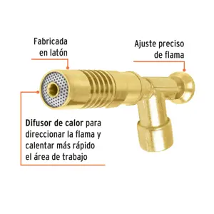 Boquilla para lata de gas con válvula roscada, Truper