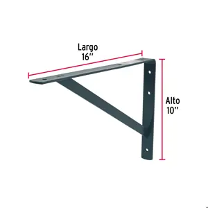 Ménsula de acero reforzada gris 10 x 16