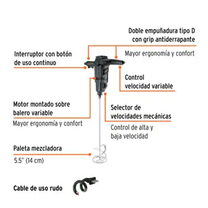 Expert Mezcladora eléctrica 1500 W, industrial, Truper