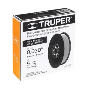 Truper Caja c/5 kg de microalambre núcleo fundente, procesos s/gas