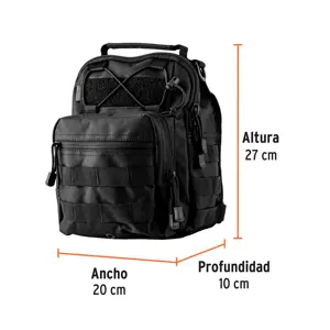 Mochila táctica multiusos negra, Truper