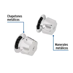 Foset Juego de 2 manerales hex. metálicos para regadera, Basic