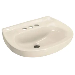 Lavabo cerámico con rebosadero, marfil, FOSET